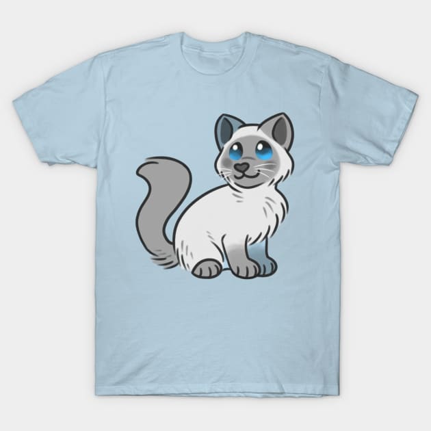 Cute Fluffy Himalayan Cat T-Shirt by leashonlife